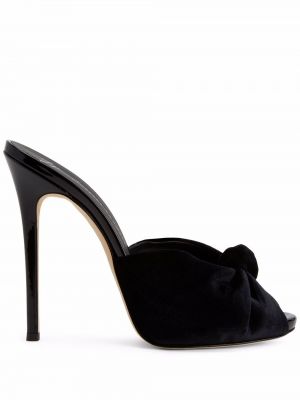 Sametové sandály Giuseppe Zanotti černé