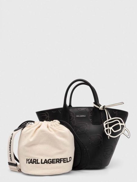 Шкіряна сумка шопер Karl Lagerfeld чорна