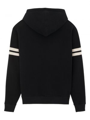 Medvilninis siuvinėtas džemperis su gobtuvu Saint Laurent juoda