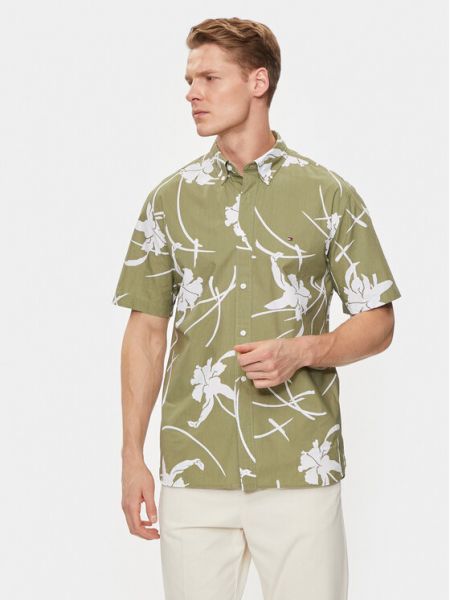 Košile s tropickým vzorem Tommy Hilfiger zelená