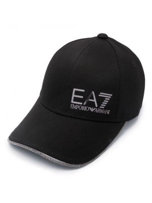 Cappello con visiera di cotone con stampa Ea7 Emporio Armani