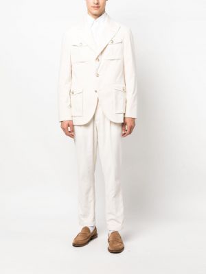 Spodnie sztruksowe bawełniane Brunello Cucinelli białe