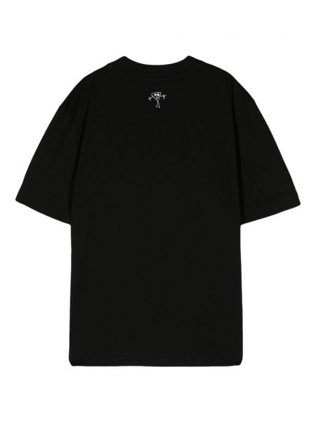 T-shirt en coton à imprimé Plan C noir