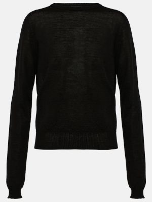 Jersey de lana de tela jersey Rick Owens negro