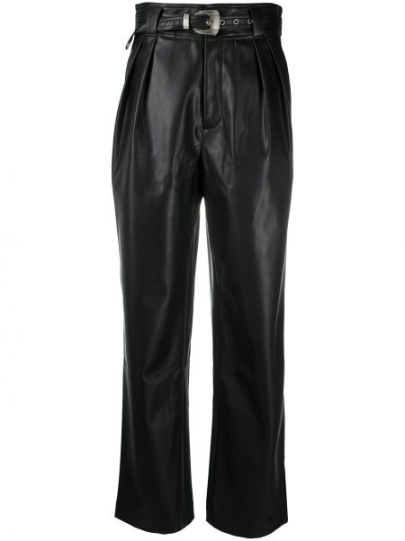 Кожаные брюки с поясом Simon Miller, черные