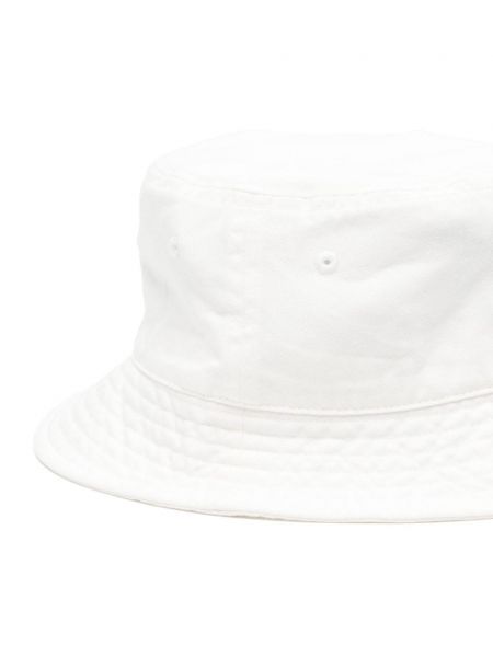 Bavlněný klobouk s výšivkou Stussy bílý