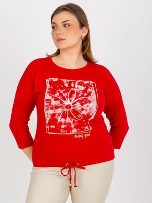 Raštuotas marškinėliai su užrašais Fashionhunters raudona