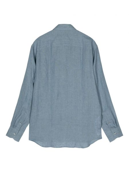 Lininė marškiniai Brioni mėlyna