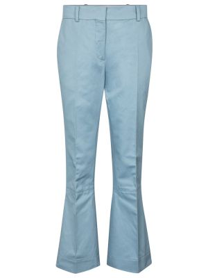 Bavlnené ľanové nohavice Marni modrá