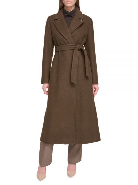 Шерстяное пальто с поясом Calvin Klein