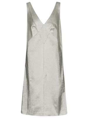 Viskózové mini šaty Marc Jacobs - stříbrný