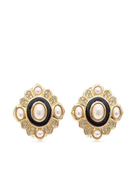 Boucles d'oreilles avec perles Christian Dior Pre-owned doré