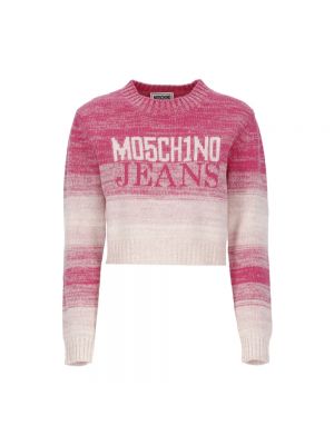 Sweter wełniany w paski Moschino