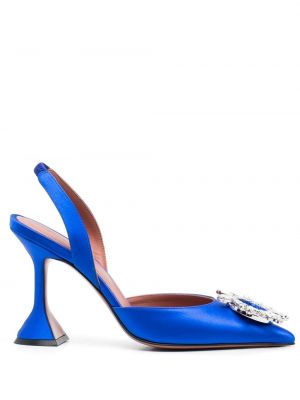 Pantofi cu toc de cristal Amina Muaddi albastru