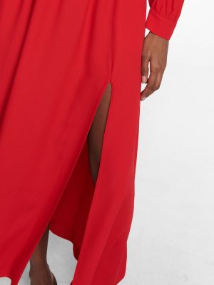 Saténové dlouhé šaty Miu Miu červené