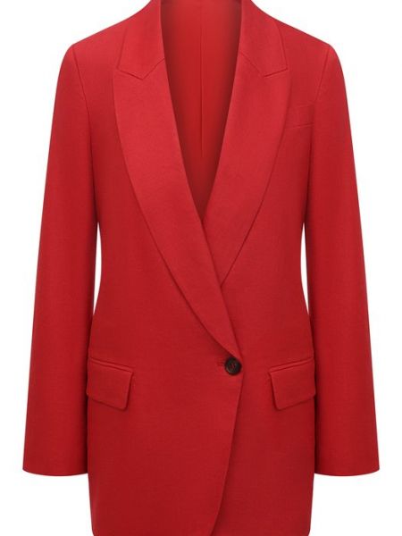 Льняной пиджак Brunello Cucinelli красный