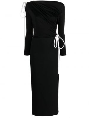 Večerna obleka z draperijo V:pm Atelier črna