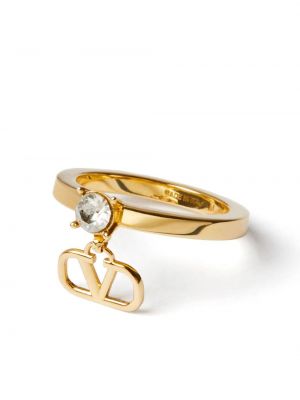 Žiedas su kristalais Valentino Garavani auksinė