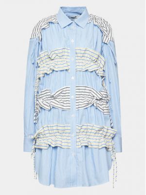 Bavlněné košilové šaty Msgm - modrá