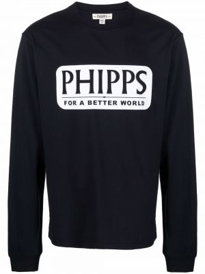 Sweter z printem Phipps, niebieski
