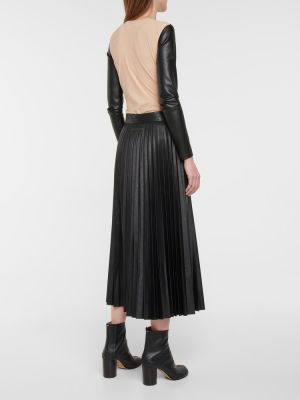 Плисирана кожена пола от изкуствена кожа Mm6 Maison Margiela черно