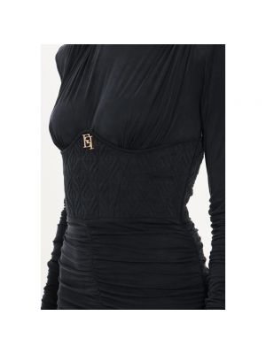 Mini vestido con bordado Elisabetta Franchi negro