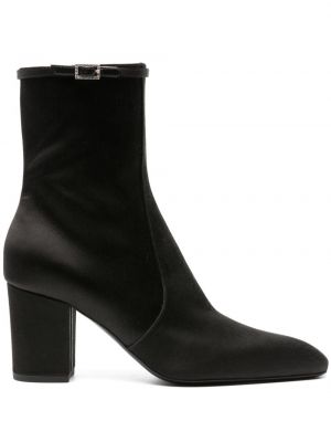 Jedwabne ankle boots Saint Laurent czarne