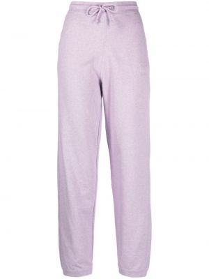 Pantaloni din bumbac Ganni violet