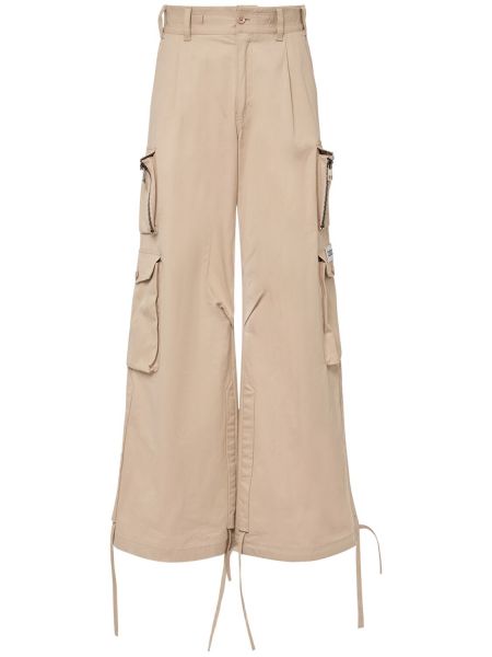 Pantaloni cargo din bumbac cu croială lejeră Dolce & Gabbana bej