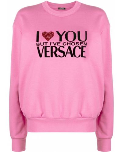 Felpa con stampa Versace rosa