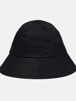 Bavlněný lněný klobouk Totême černý