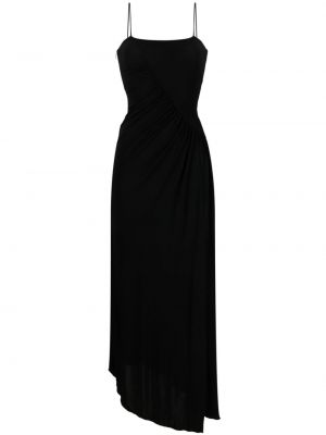 Asymetrické dlouhé šaty Pinko černé