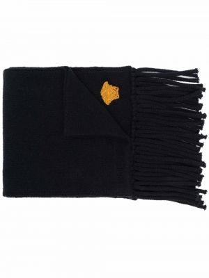Bufanda con bordado con flecos Versace negro