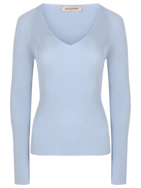 Хлопковый шелковый пуловер Gentryportofino голубой
