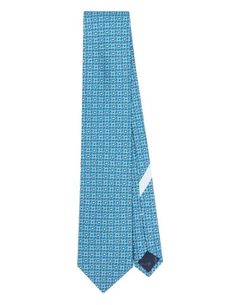 Cravate en soie Ferragamo bleu