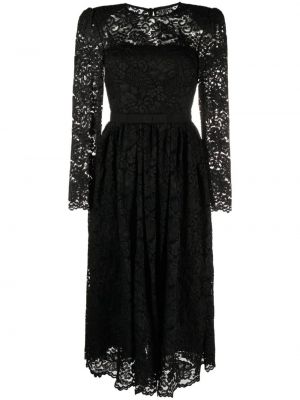 Φλοράλ φόρεμα με δαντέλα Self-portrait μαύρο