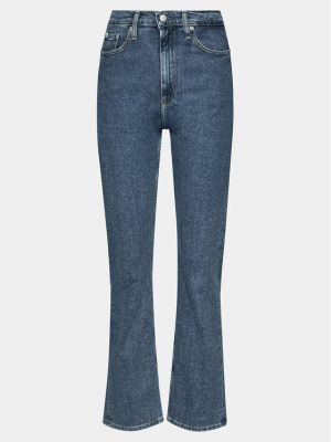 Priliehavé džínsy s rovným strihom Calvin Klein Jeans sivá