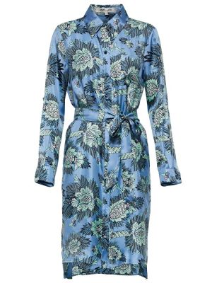 Копринена рокля Diane Von Furstenberg синьо