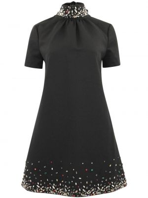 Sukienka mini z kryształkami Staud czarna