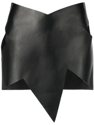 Асиметрична кожена пола The Attico черно
