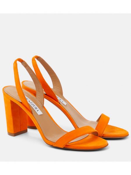 Sandali iz semiša Aquazzura oranžna