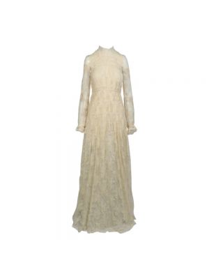 Sukienka długa na zamek Bottega Veneta biała