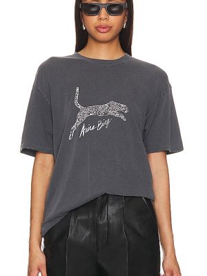 T-shirt à pois à imprimé léopard Anine Bing noir