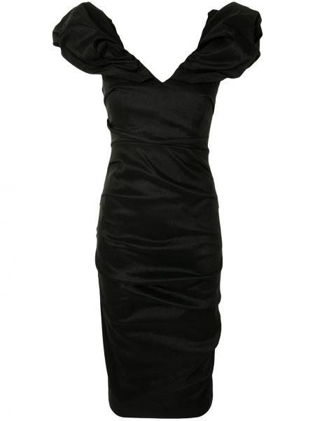 Vestido de cóctel drapeado Rachel Gilbert negro