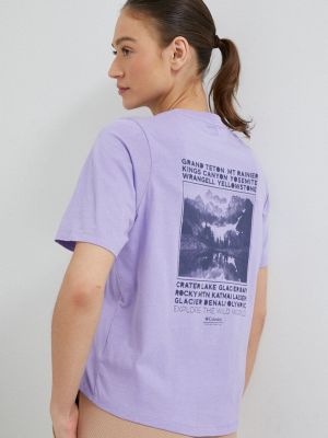 Памучна тениска Columbia виолетово