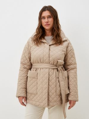 Утепленная демисезонная куртка Le Monique бежевая