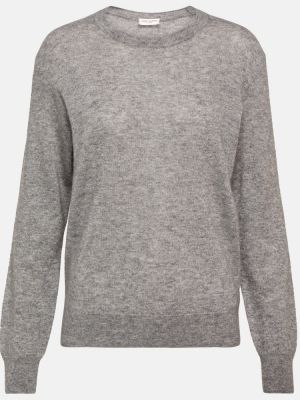 Кашмирен копринен пуловер Saint Laurent сиво