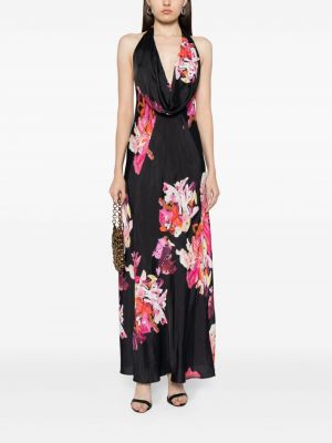 Sukienka długa w kwiatki z nadrukiem Manning Cartell czarna