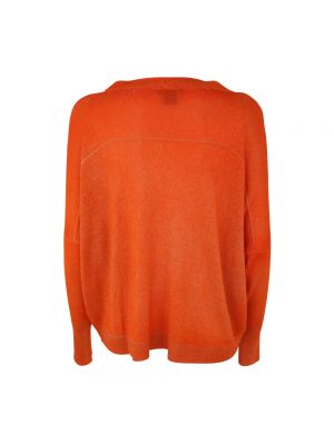 Sweter z okrągłym dekoltem Avant Toi pomarańczowy