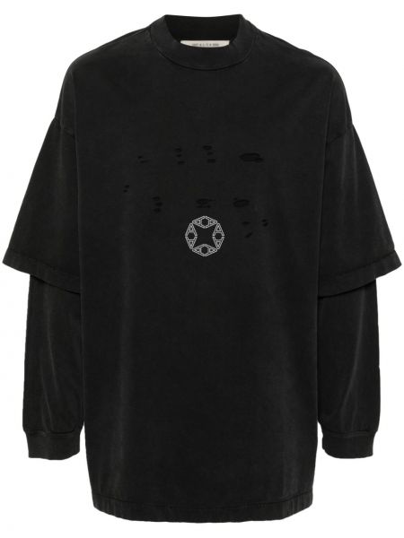 Zerrissener sweatshirt mit print 1017 Alyx 9sm schwarz